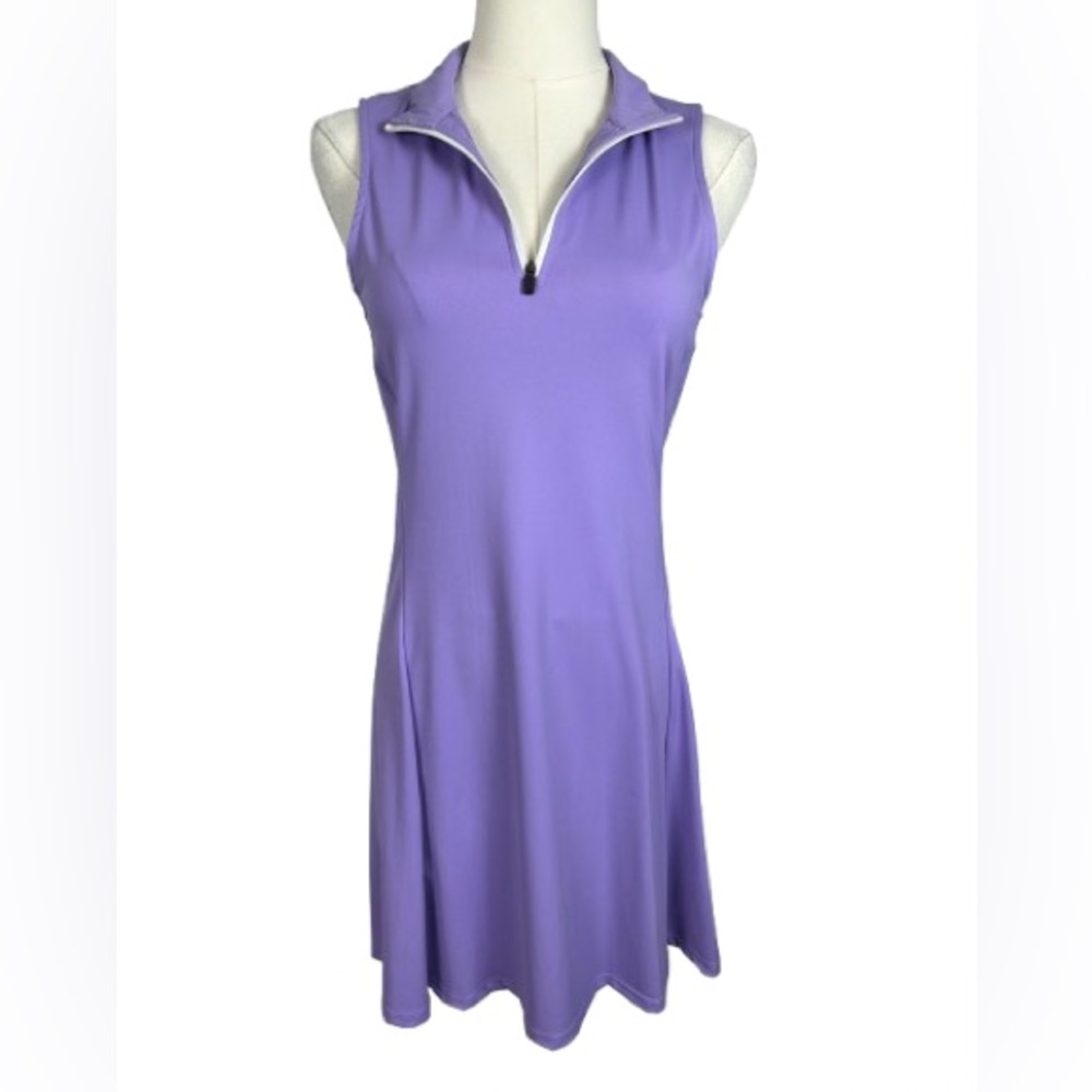 Sleeveless Lavender Zip-Front Sport Dress with Matching Shorts Size S